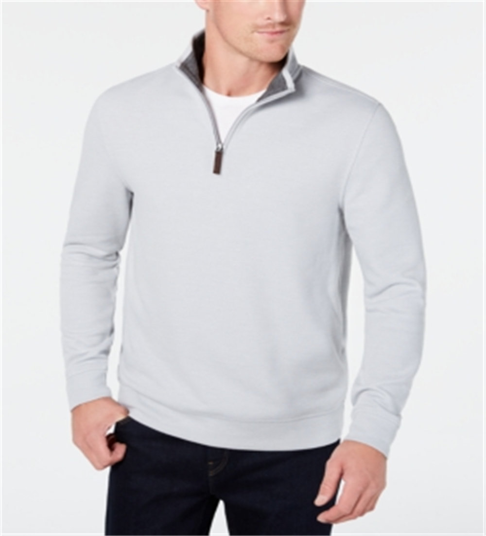 Tasso Elba Men's 1/4 Zip Sweater Gray Size Medium