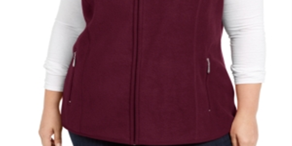 Karen Scott Women's Zip Front Vest Red Size 2X