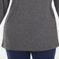 Karen Scott Women's Cotton Half Zip Mock Neck Top Gray Size Medium