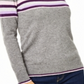 Charter Club Women's Striped Cashmere Sweater Gray Size Medium
