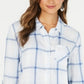 Style & Co Women's Cotton Tab Sleeve Plaid Shirt Blue Size Petite M