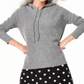 Charter Club Women's Cashmere Thermal Hoodie Sweater Black Size Large
