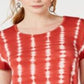 Style & Co Women's Tie Dye Ruffle Hem Top Stripe Dye Orange Size Petite X-Small