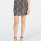 INC International Concepts Women's Leopard Print Denim Mini Skirt Blue Size 18