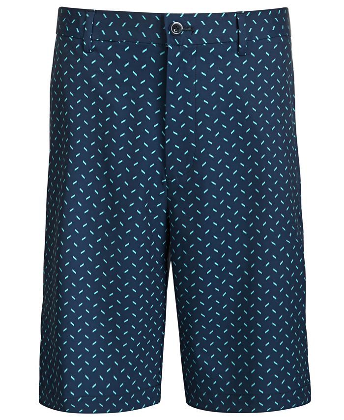 Greg Norman Men's Metal Print Stretch Golf Short Blue Size 33