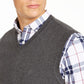 Club Room Men's Sleeveless V Neck Vest Gray Size Small