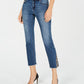 INC International Concepts Women's Heather Straight Leg Jeans Blue Size 0