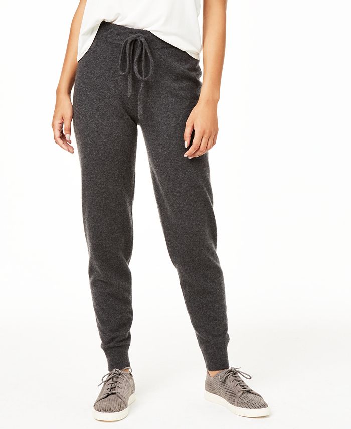 Charter Club Women's Cashmere Jogger Pants Grey Size Petite XL
