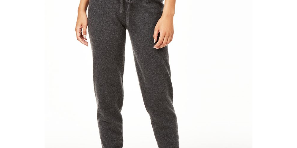 Charter Club Women's Cashmere Jogger Pants Grey Size Petite XL