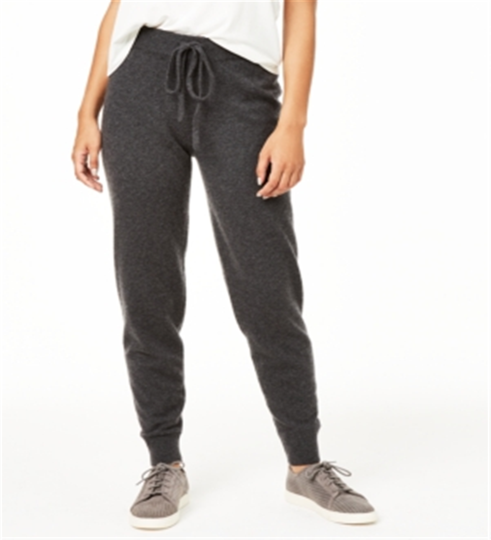 Charter Club Women's Cashmere Jogger Pants Grey Size Petite XL