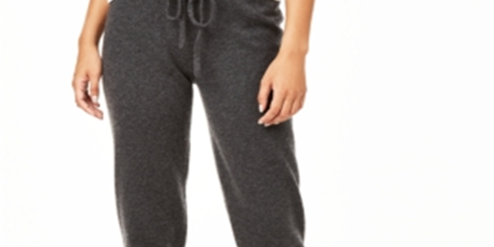 Charter Club Women's Cashmere Jogger Pants Grey Size Petite XL