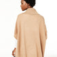 Charter Club Women's Cashmere Cowl Neck Poncho Brown Size -S/M