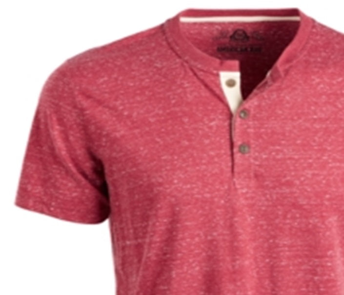 American Rag Men's Solid Short Sleeve Casual Shirt Red Size X-Large