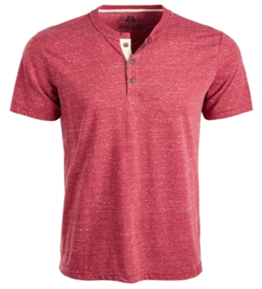 American Rag Men's Solid Short Sleeve Casual Shirt Red Size X-Large