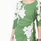 Alfani Women's Printed Side Tie Top GreenSize Petite L