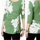 Alfani Women's Printed Side Tie Top GreenSize Petite L