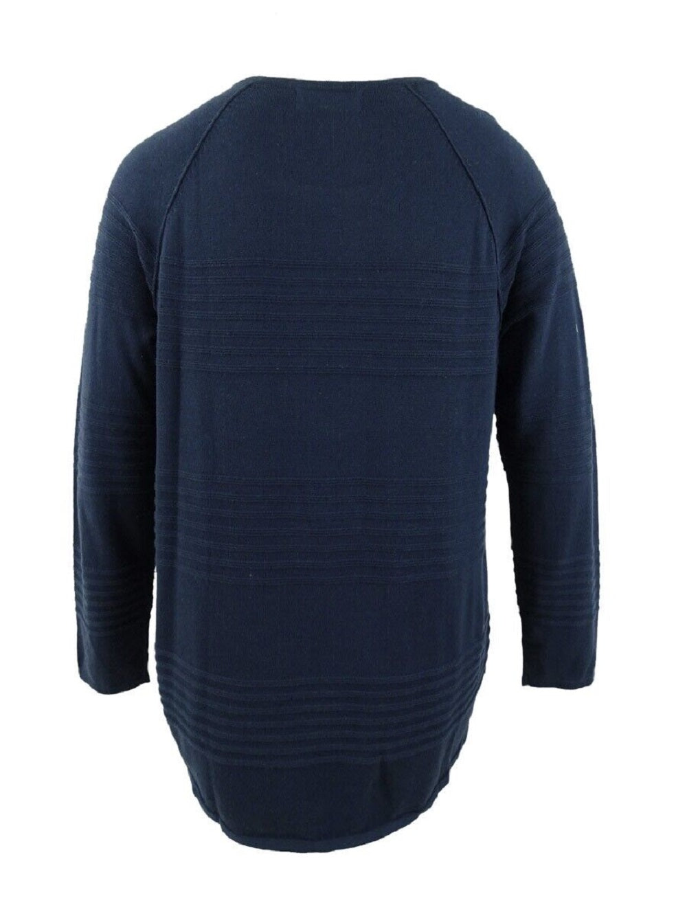 Karen Scott Women's Cotton Textured Stripe Sweater Blue Size 0X