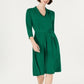 Charter Club Women's Solid Midi Dress Green Size Petite Medium
