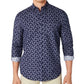 Club Room Men's Button Down Paisley Corduroy Shirt Blue Size Small