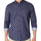 Club Room Men's Corduroy Paisley Button Down Shirt Blue Size Medium