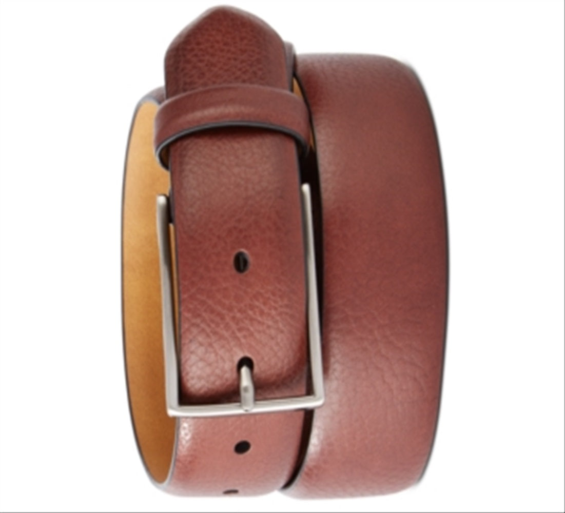 Tasso Elba Men's Textured Leather Dress Belt Brown Size Large