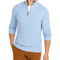 Club Room Men's Qurter Zip Pullover Cable Knit Sweater Blue Size Small