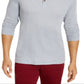 Club Room Men's Waffle Knit Crewneck Henley Shirt Gray Size Medium