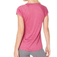 Ideology Women's Wine Striped V-Neck T-Shirt Size Extra Small