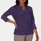 Karen Scott Women's Cotton Eyelet Yoke Top Purple Size Small