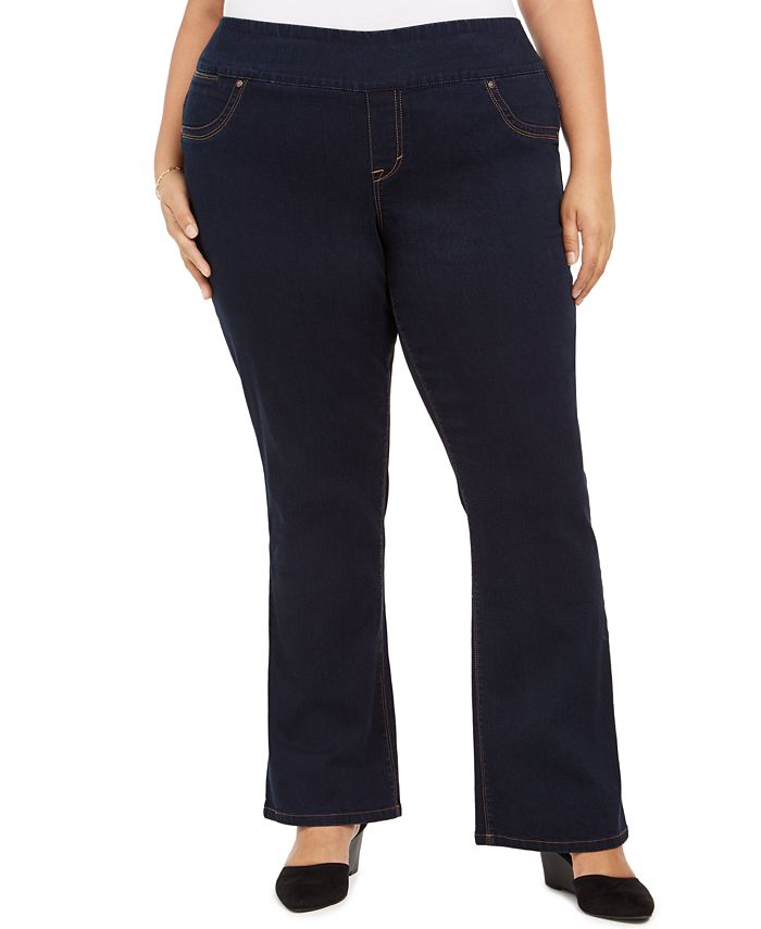Style & Co Women's Ella Pull on Bootcut Jeans Blue Size 22W
