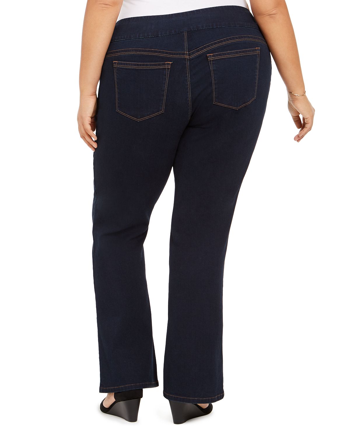 Style & Co Women's Ella Pull on Bootcut Jeans Blue Size 22W