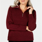 Karen Scott Women's Wing Collar Zip Neck Sweater Red Size X-Small