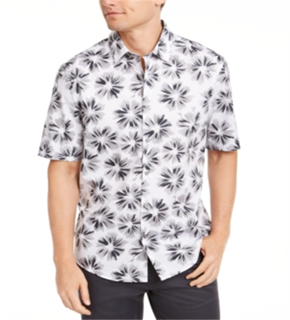Alfani Men's Printed Shirt White Size Medium