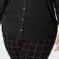 Charter Club Women's Button Front Shirt Black Size 3X