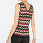 INC International Concepts Women's Zig Zag Sweater Tank Top Pink Size X-Small