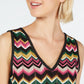INC International Concepts Women's Zig Zag Sweater Tank Top Pink Size X-Small
