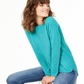 Charter Club Women's Pure Cashmere Long Sleeve Shirttail Sweater Blue Size X-Large