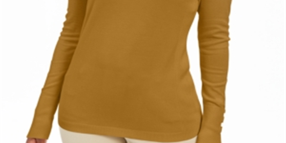 JM Collection Women's Embellished Sleeve V Neck Sweater Yellow Size XX-Large