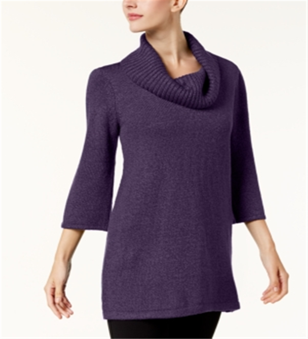 Karen Scott Women's Cowlneck Tunic Purple Size Large