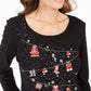 Karen Scott Women's Embellished Cotton Top Black Size X-Small