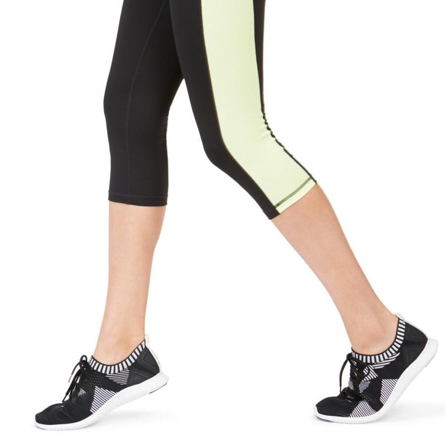Ideology Women's Colorblocked Cropped Leggings Yellow Size Large
