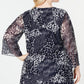 JM Collection Women's Plus Printed Lace Tunic Blue Size 0X