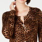 Charter Club Women's Printed Cardigan Brown Size Petite