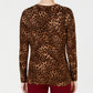 Charter Club Women's Printed Cardigan Brown Size Petite Small