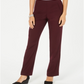 Style & Co Women's Tummy Control Pull On Straight Leg Pants Red Size 18