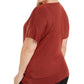 Nicola Women's Plus Twist Front Top Red Size 3X