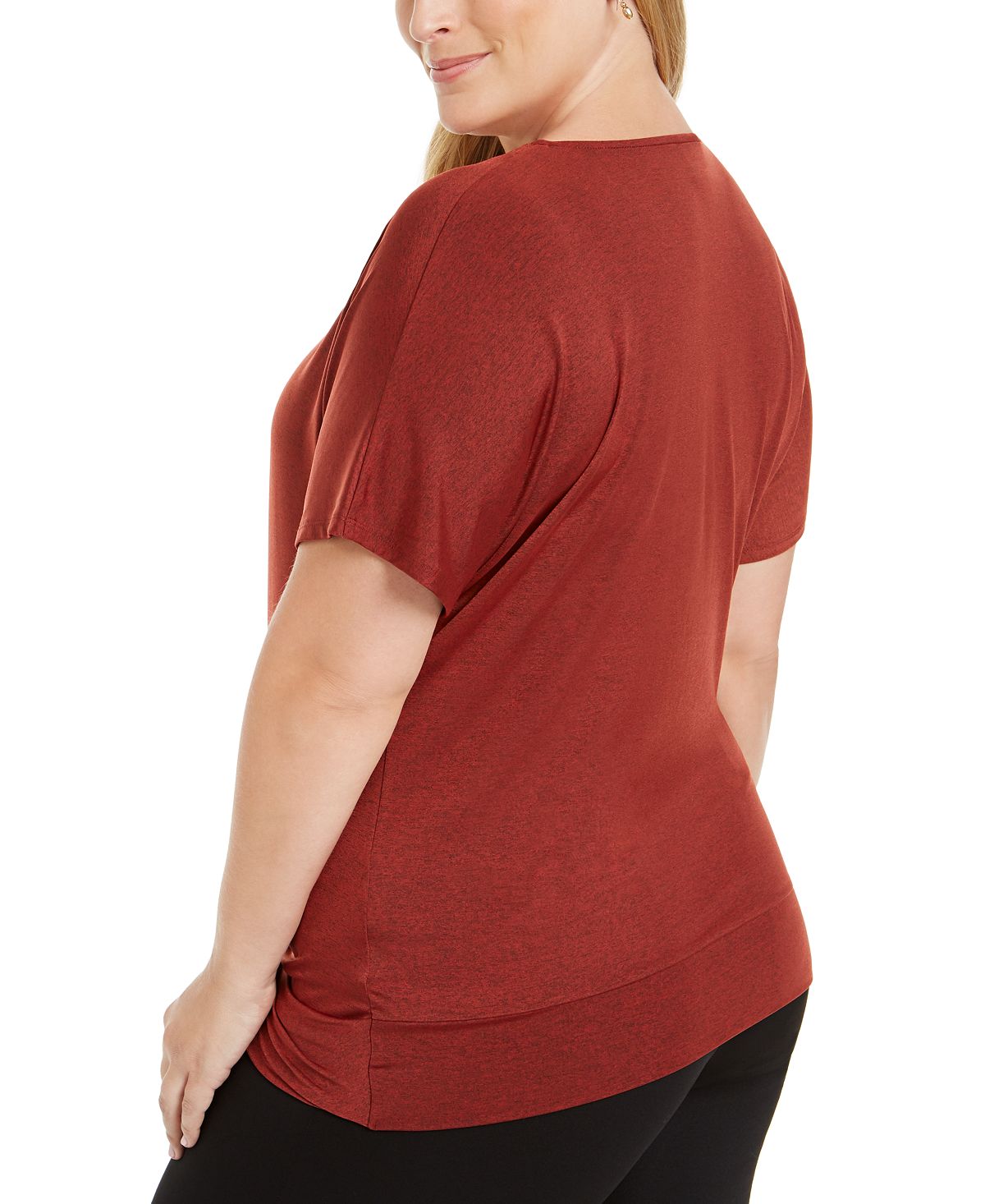 Nicola Women's Plus Twist Front Top Red Size 3X