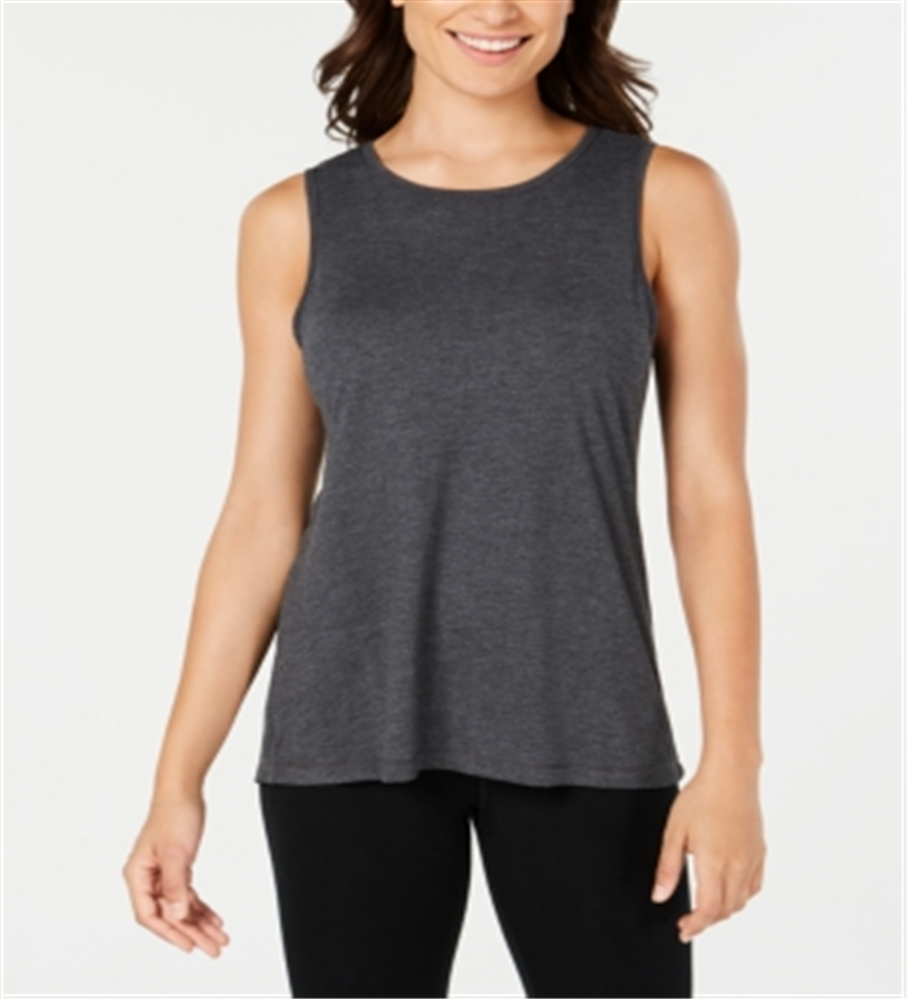 Ideology Women's Tie Back Tank Top Gray Size XX-Large