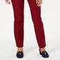 Charter Club Women's Cambridge Skinny Pull On Tummy Control Pants Red Size 10
