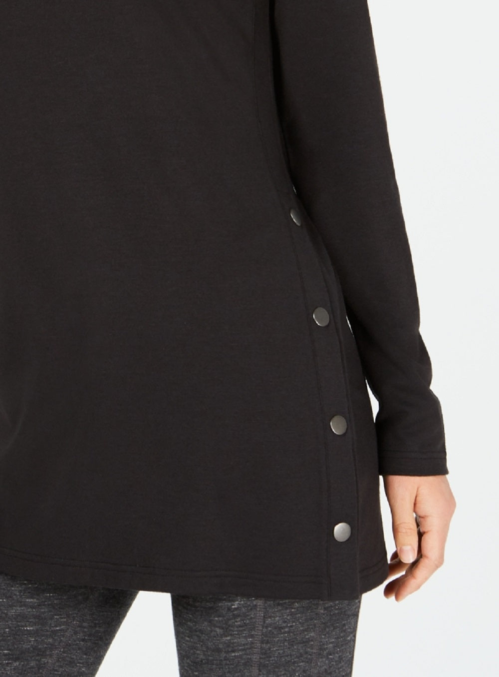 ID Ideology Women's Side Snap Tunic Black Size XX-Large